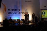 Jorge Di Domenico representando o vencedor na categoria Destaque Inovação, Elton Luís Minetto