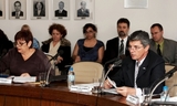 Explanação do reitor Gilberto Agnolin, durante a reunião em Florianópolis