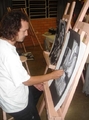 Aluno Fábio Vieira - Em aula de pintura
